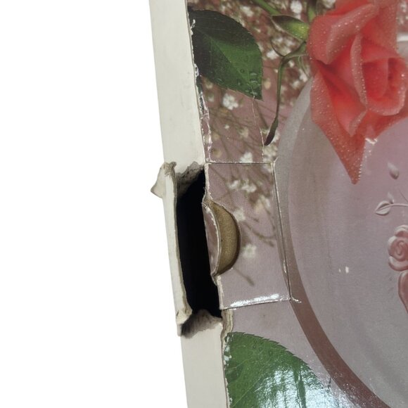 MIKASA Crystal Sweetheart Bouquet Pink Roses Heart Plate Original Box - Picture 7 of 9